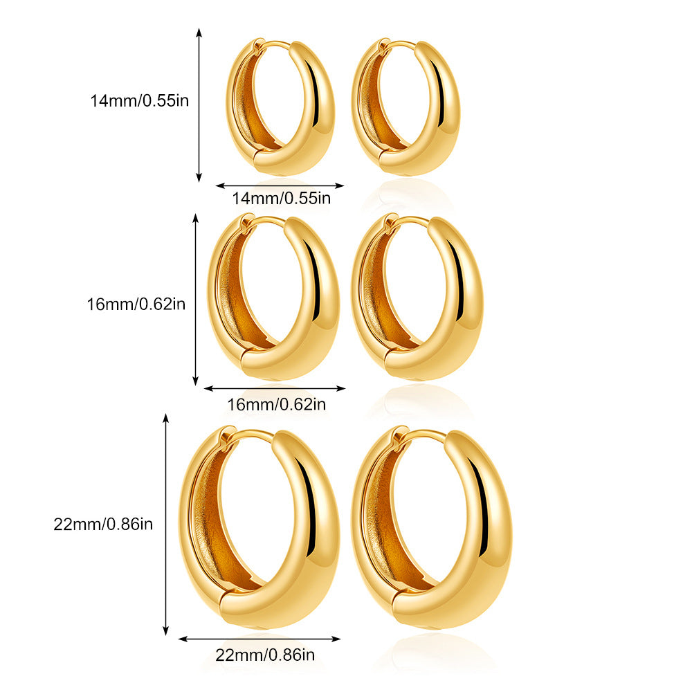 Simple Pieces Suit Sier Ear Stacked Earrings