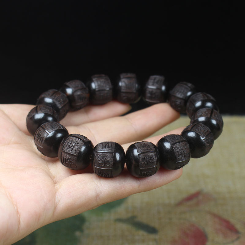 Women's & Men's Ebony Carving Rosary What's Going Mimi Live Bracelet