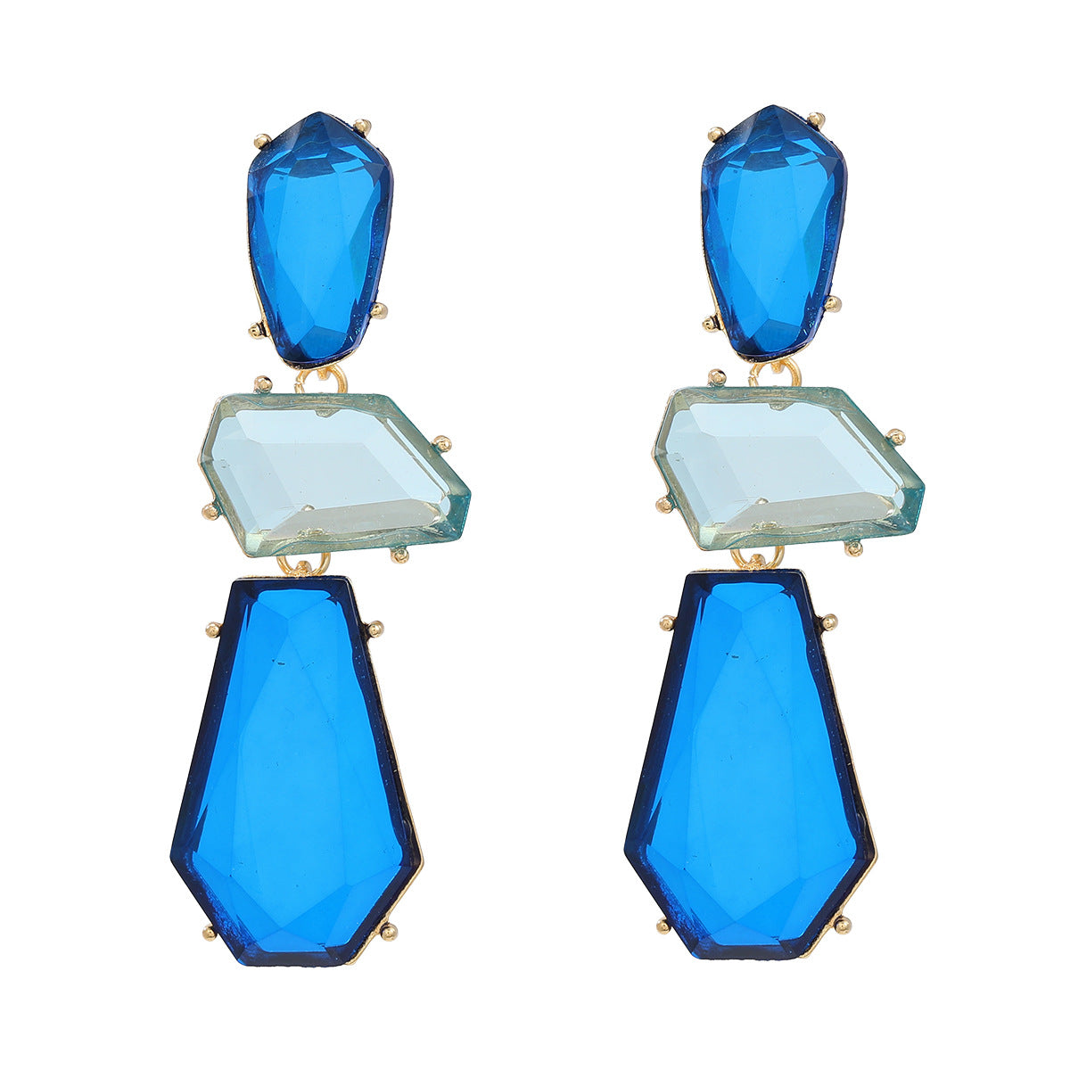 Women's Multilayer Polygon Cellulose Acetate Sheet Exaggerated Earrings