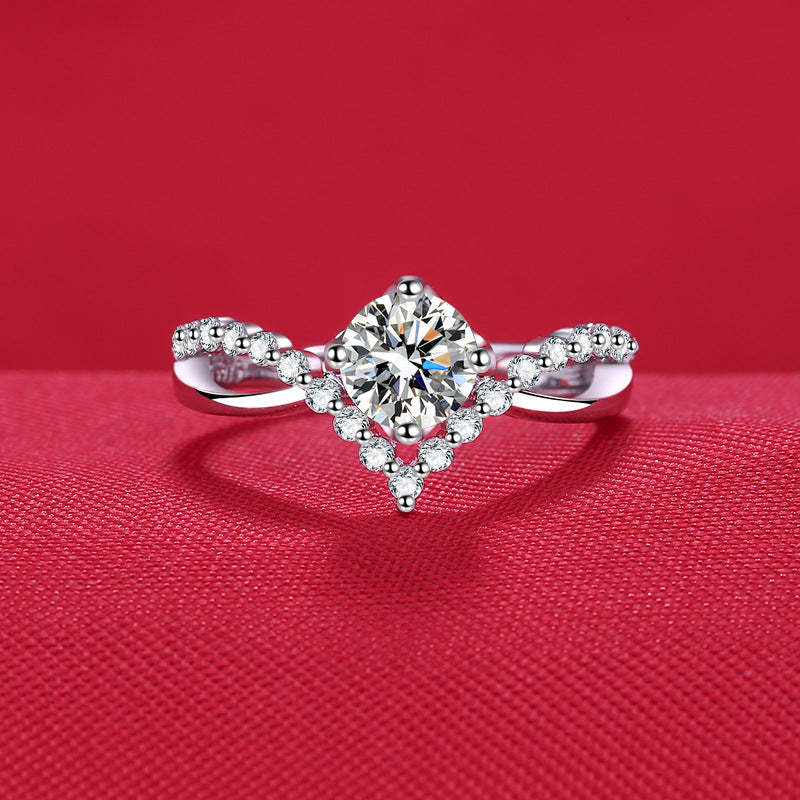 Women's & Men's Streaming Imitation Moissanite Coronation Couple Crown Rings