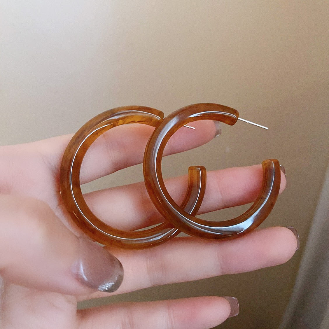 Women's Needle Geometric Irregular Resin Fashionable Retro Earrings