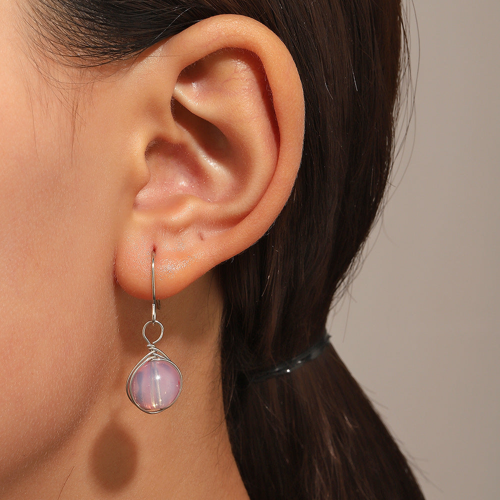 Water Drops Eardrops Trendy Niche High-grade Light Stud Earrings