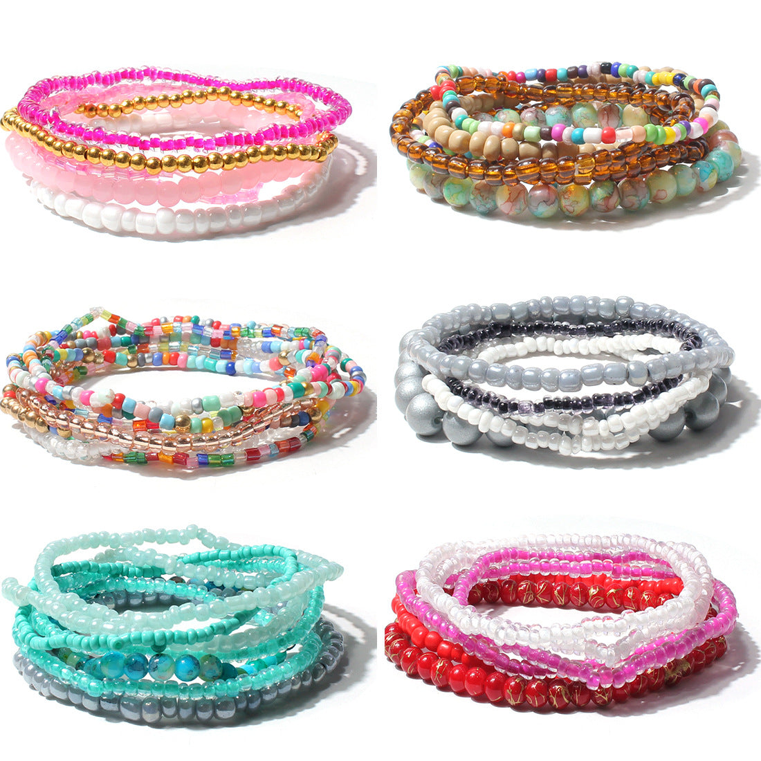 Bohemian Beaded Fashion Bead Mixed Color Bracelets