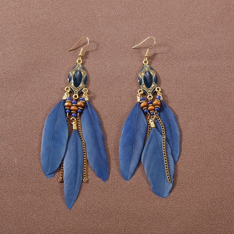 Women's Style Super Fairy Feather Bohemian Long Earrings