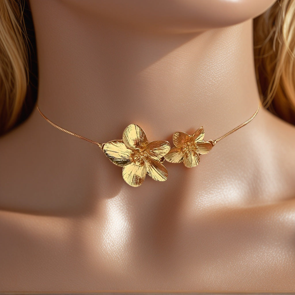 Flower Box Chain Adjustable Design Clavicle Necklaces