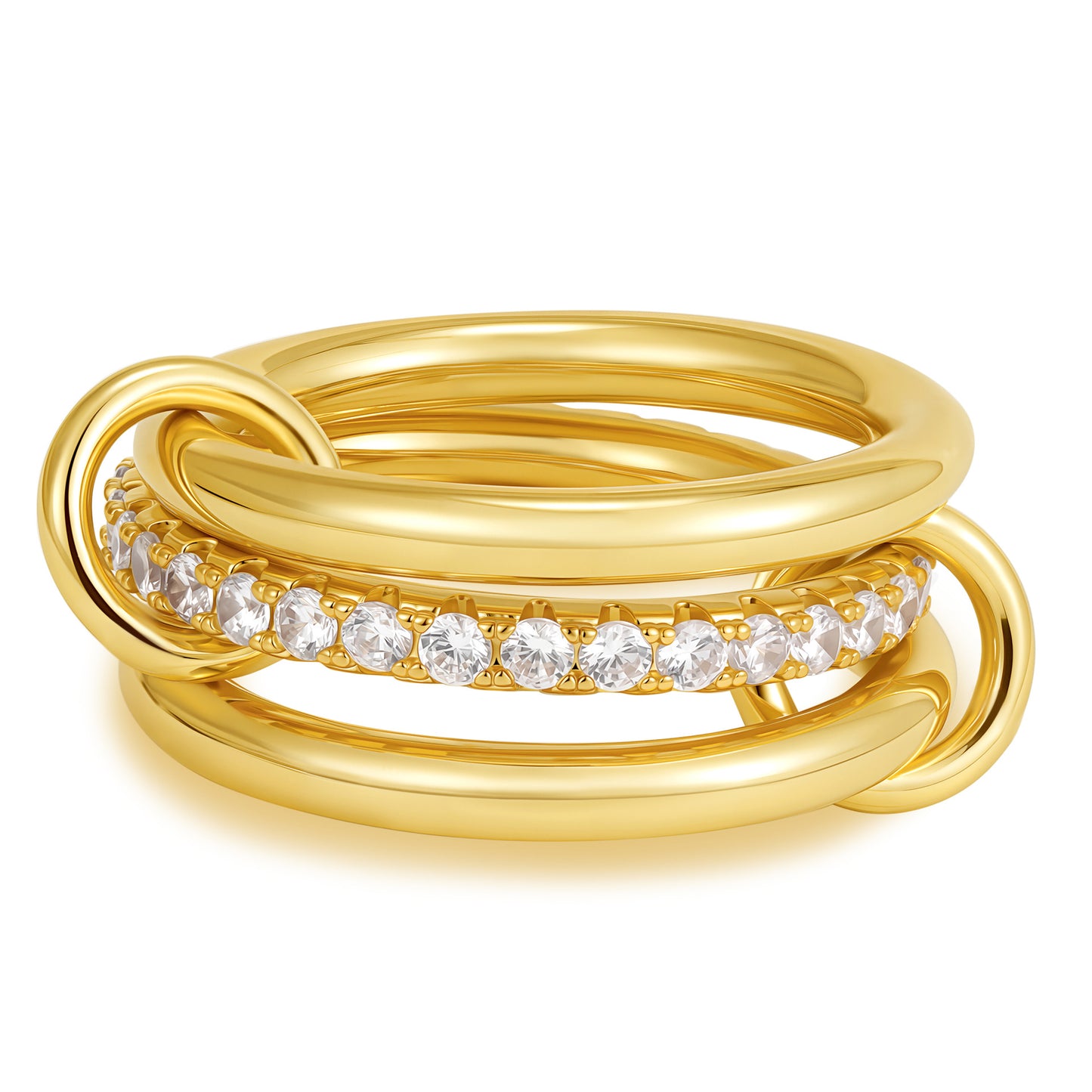 Gold Color Matching Zircon Versatile Creative Rings
