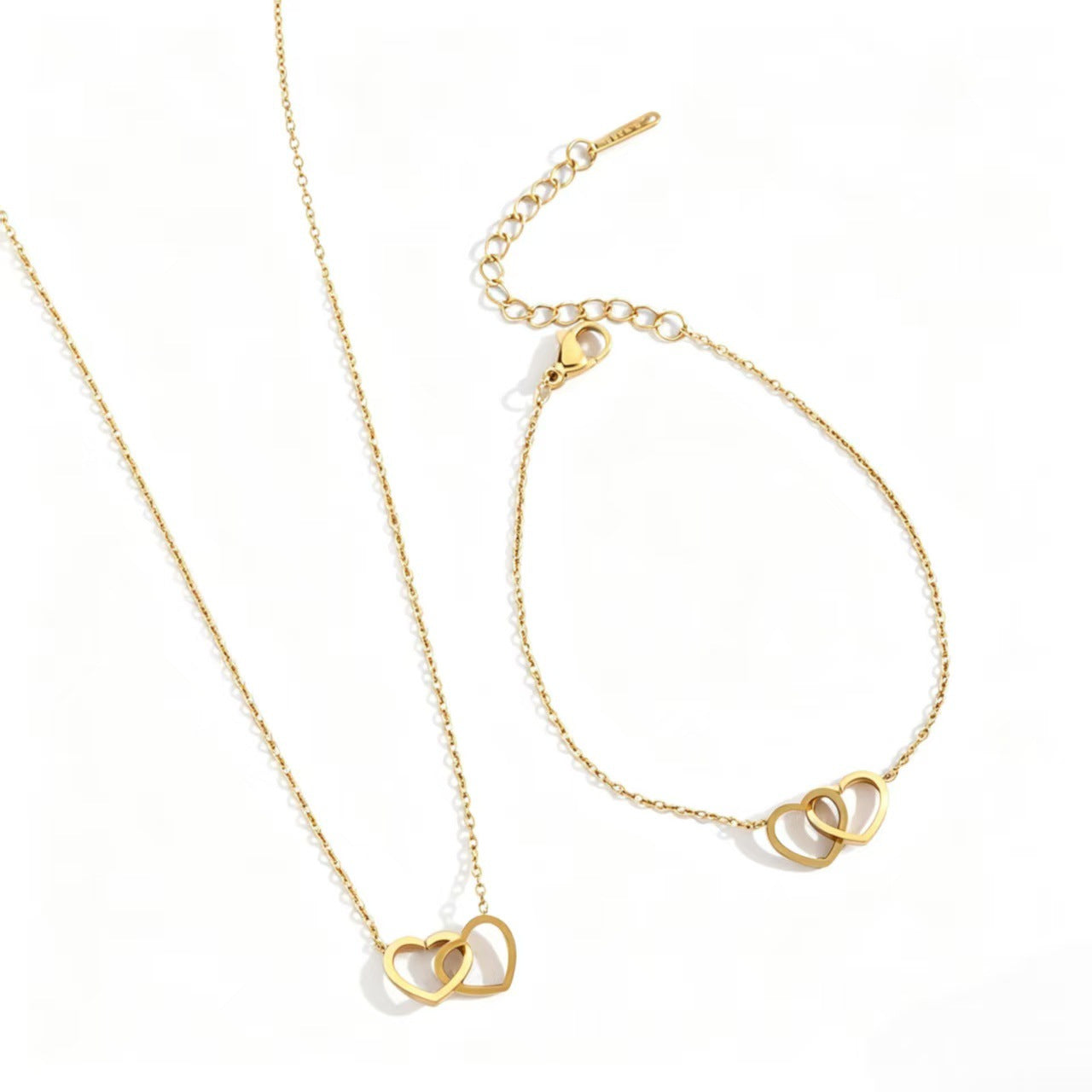 Romantic Fashion Titanium Steel Double Buckle Design Niche Jewelry Set