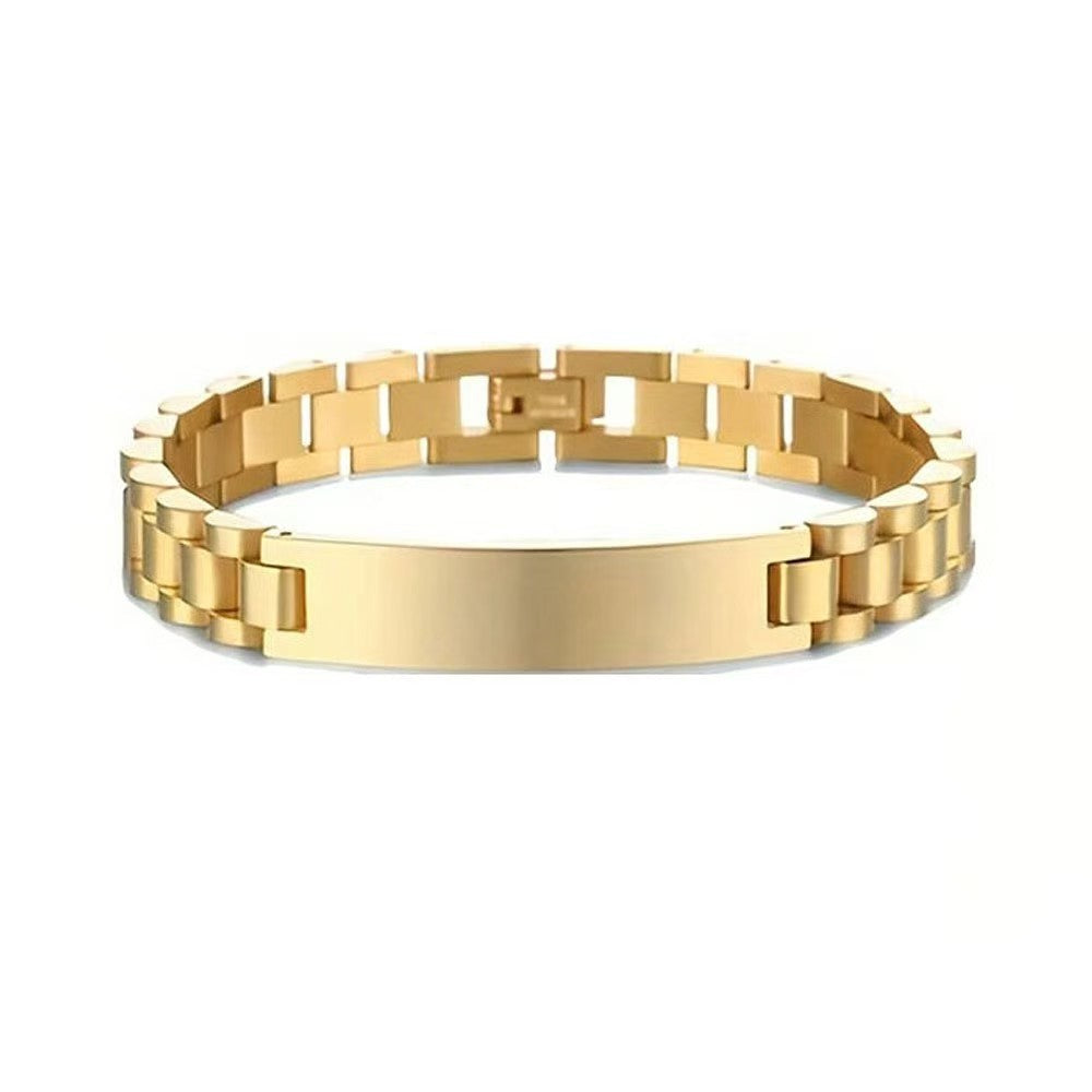Women's & Men's Gold Plating Handmade Stainless Steel Adjustable Strap Do Not Fade Bracelets