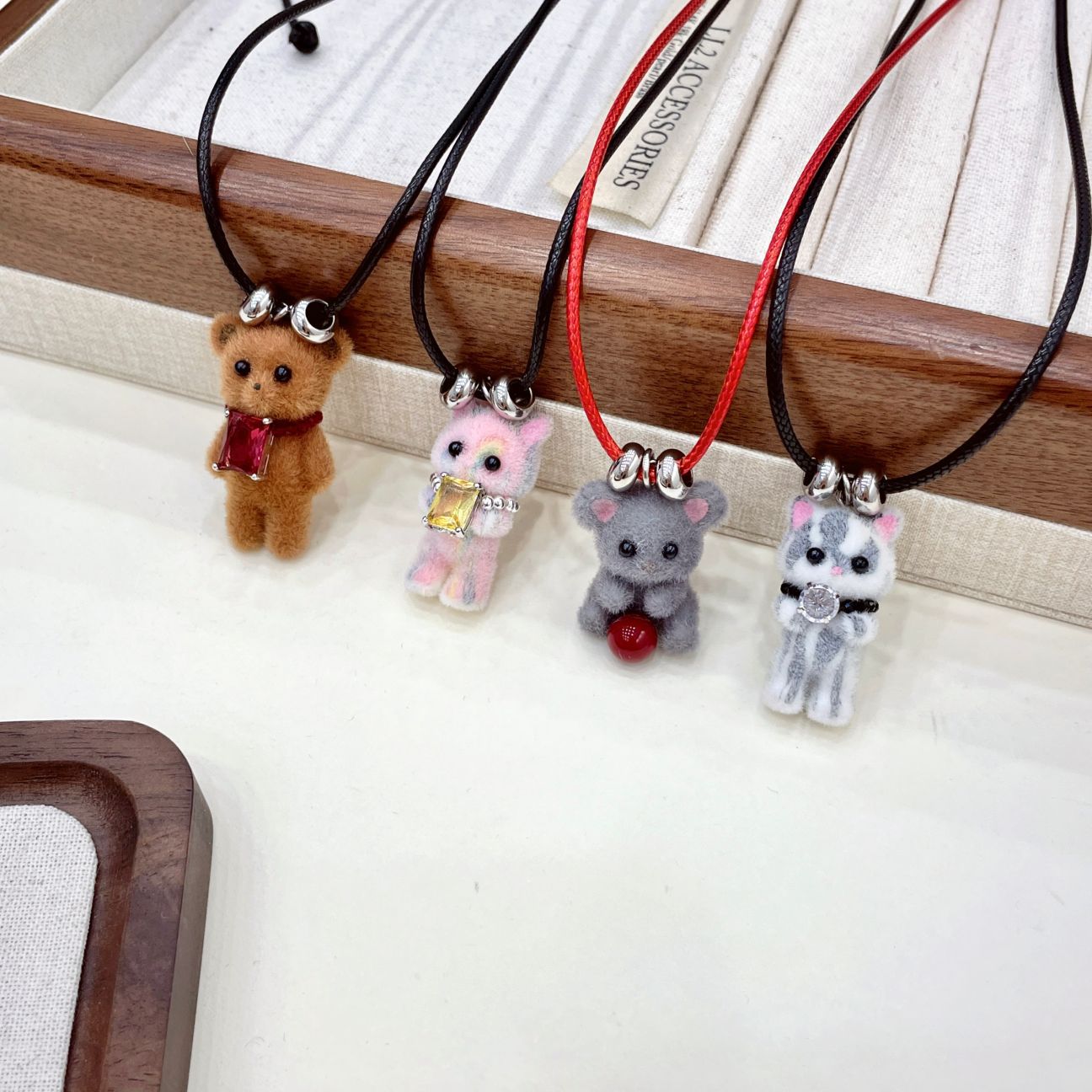 Cute Flocking Bear Sweater Chain Niche Design Necklaces