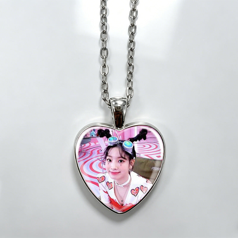 Love Alloy Korean Group Support Heart Sweet Beauty Fans Clavicle Necklaces