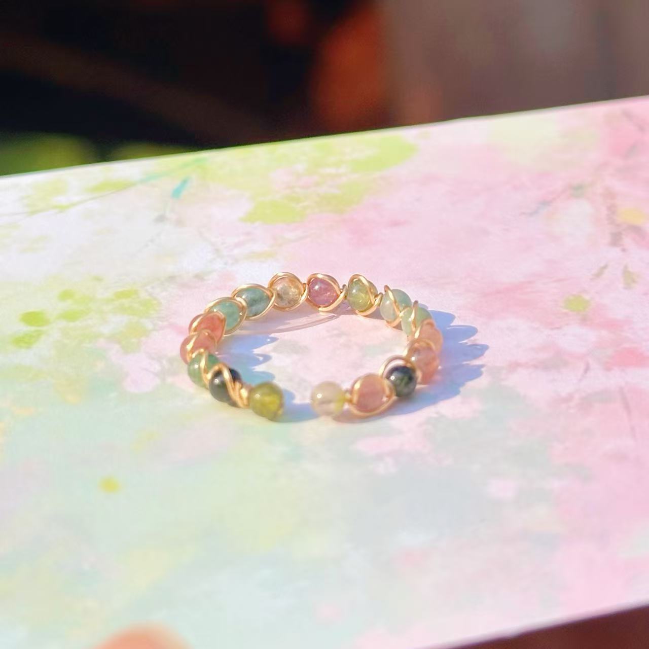 Colorful Bi Open Adjustable Live Broadcast Cultural Rings
