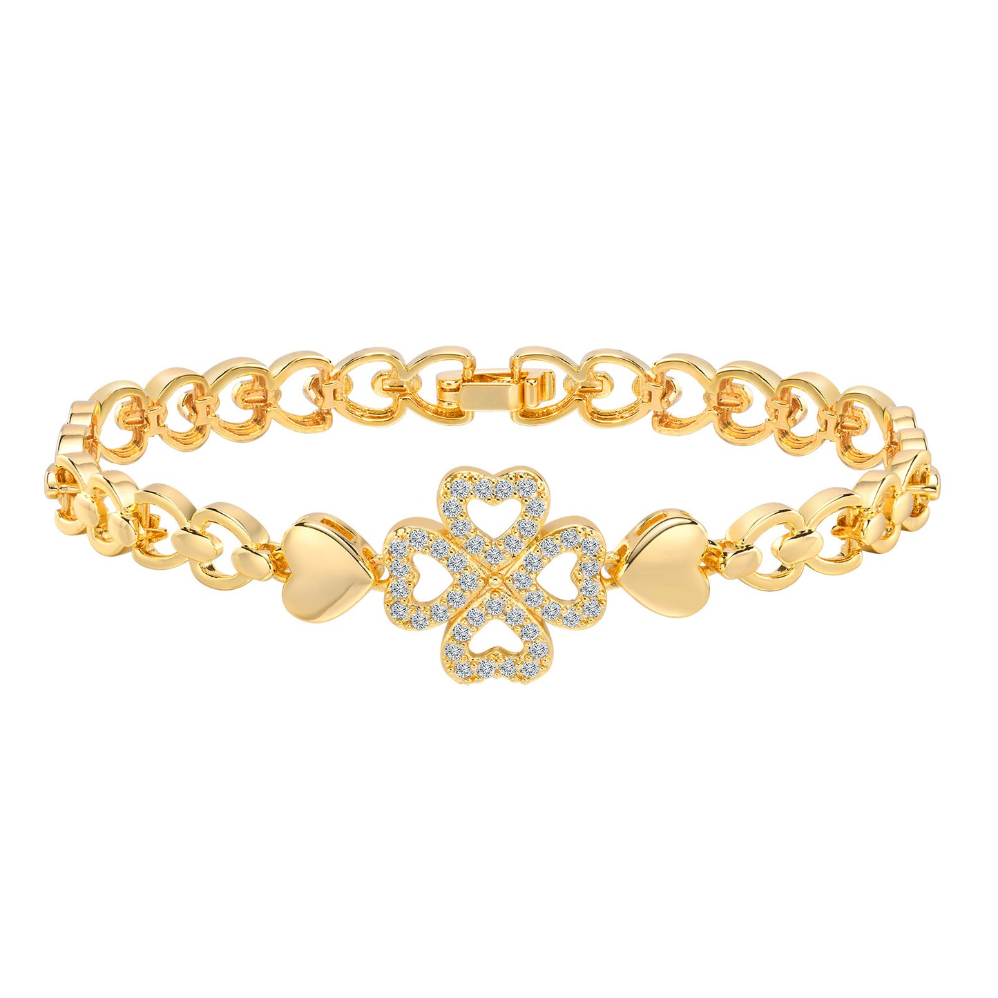 Women's Diamond Copper Square Zircon Golden Snake Bracelets