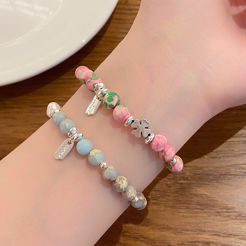 Women's Sweet Natural Simple Cute Design Stone Bracelets