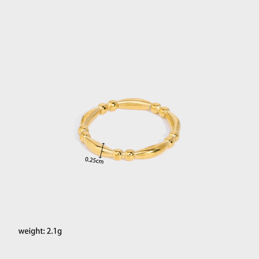 Simple Style Stainless Steel Gold-plated Bamboo Rings