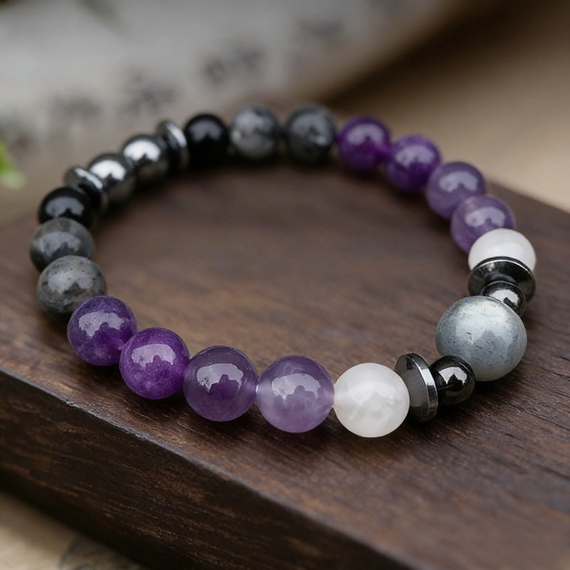 Healing Lovelorn Female Natural Stone Glitter Amethyst Good Bracelet