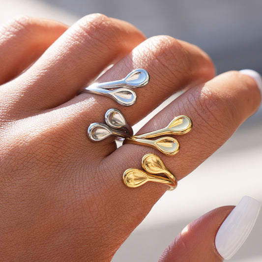 Women's High-grade Light Luxury Packaging Small Round Strip Design Ring