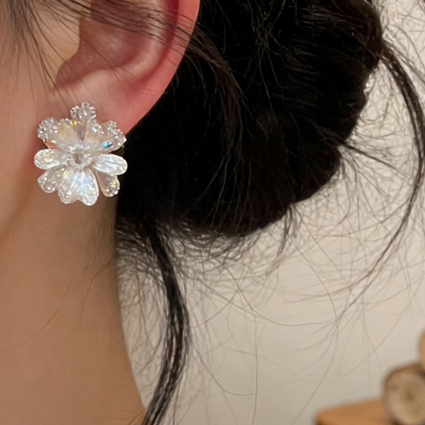 Diamond Sier Flower Light Luxury High-grade Versatile Super Beautiful Rings