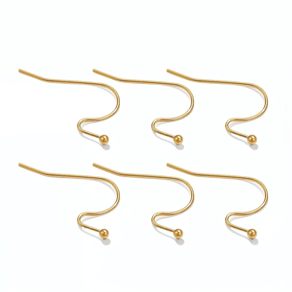Stainless Steel With Beads Burning Fish Welding Earrings