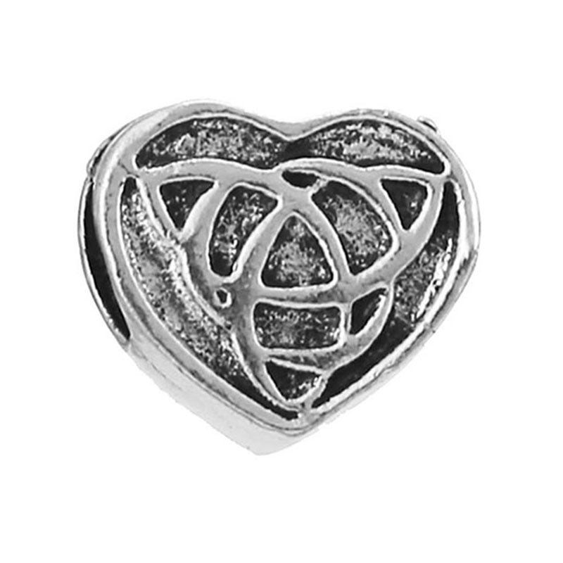Alloy Large Hole Beads Hollowed Heart Shape Jewelry Accessories