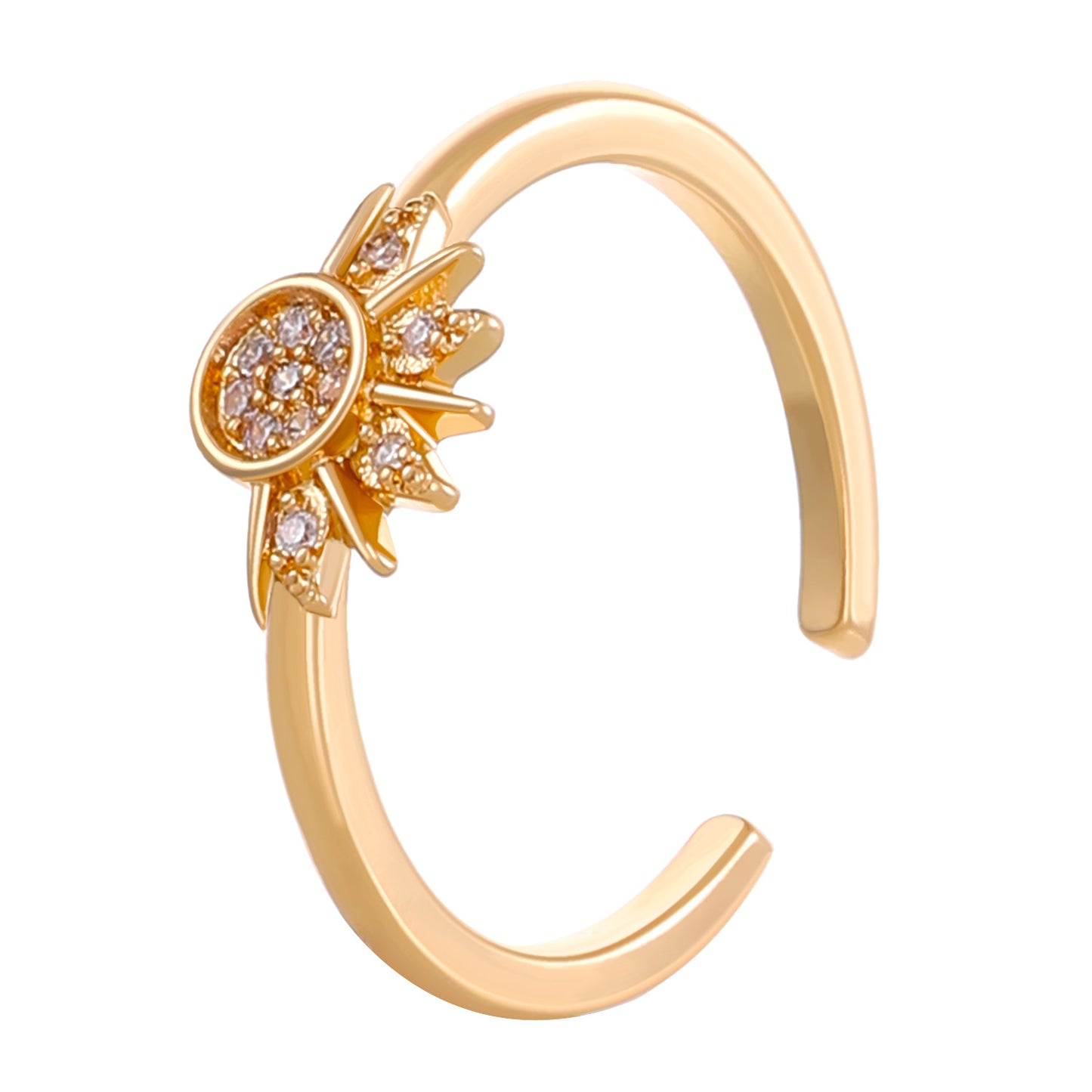 Elegant Charming Diamond Sun Moon Female Rings