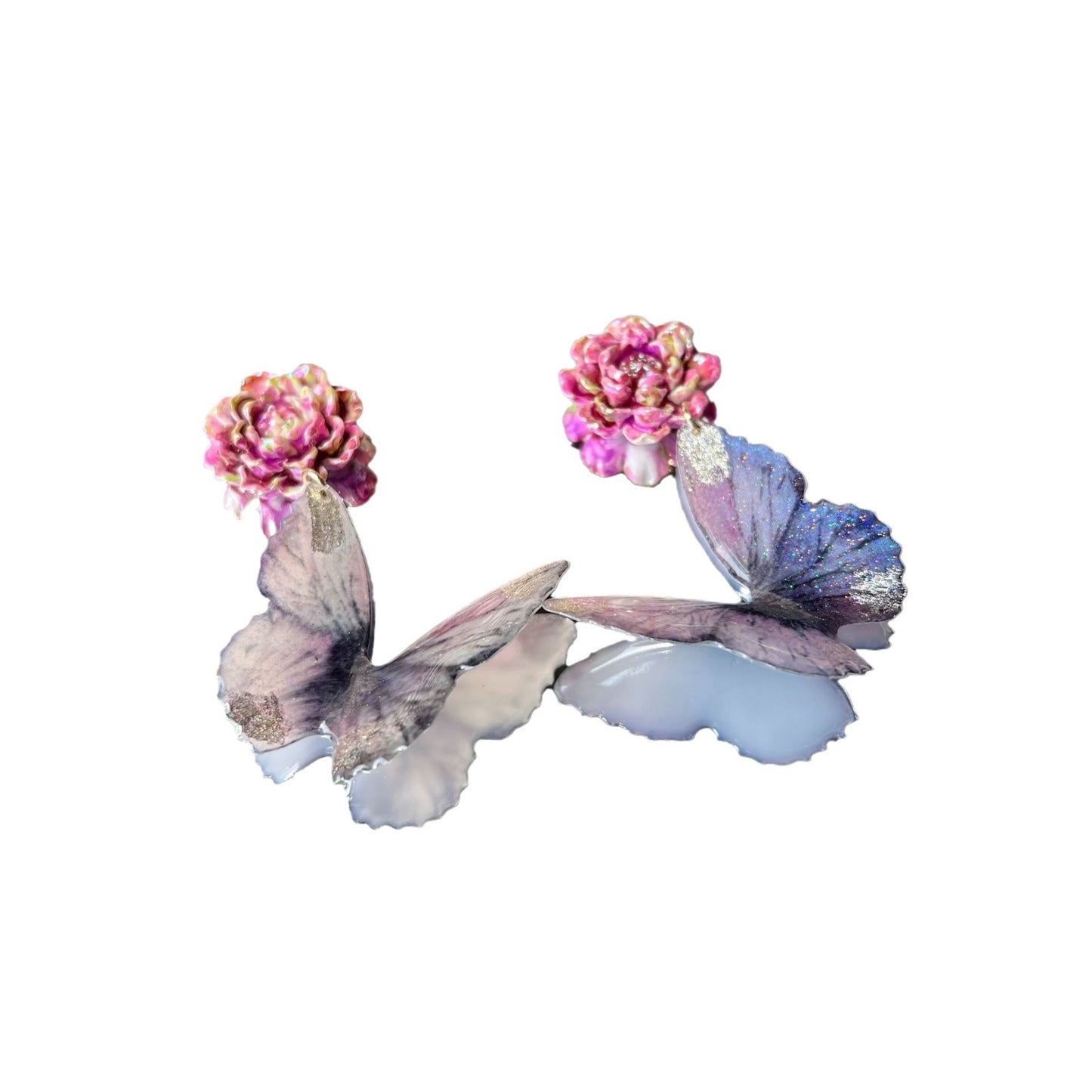 Butterfly Vintage Travel Purple Gradient Dreamy Temperament Vacation Style Ear Earrings