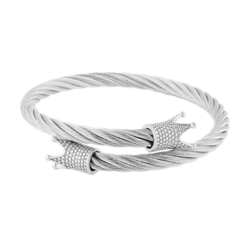 Men's Trendy Retro Personalized Stainless Steel Winding Geometric Bracelet