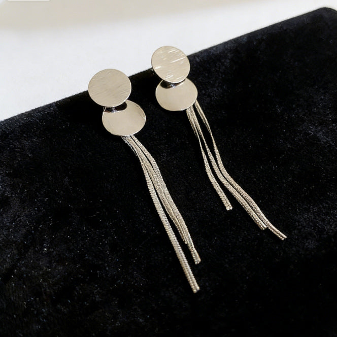 For Sequined Tassel Light Luxury Simple Stud Earrings