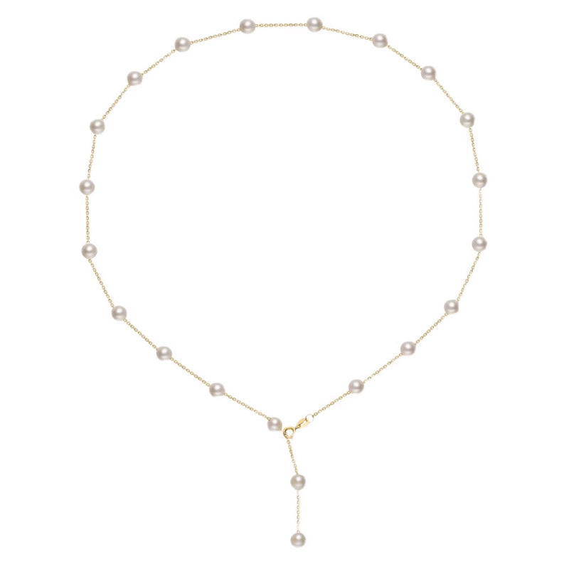 Women's Sterling Sier Starry Pearl Light Luxury High-grade Clavicle Chain Necklace