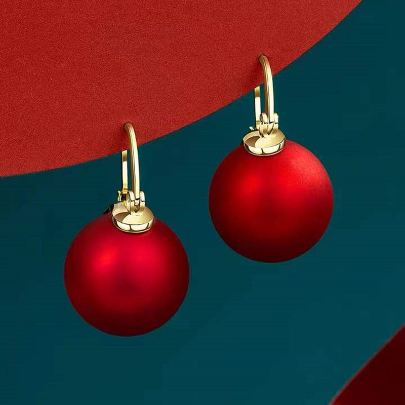 Women's Sier Needle Mermaid Pearl Retro Simple Graceful Earrings