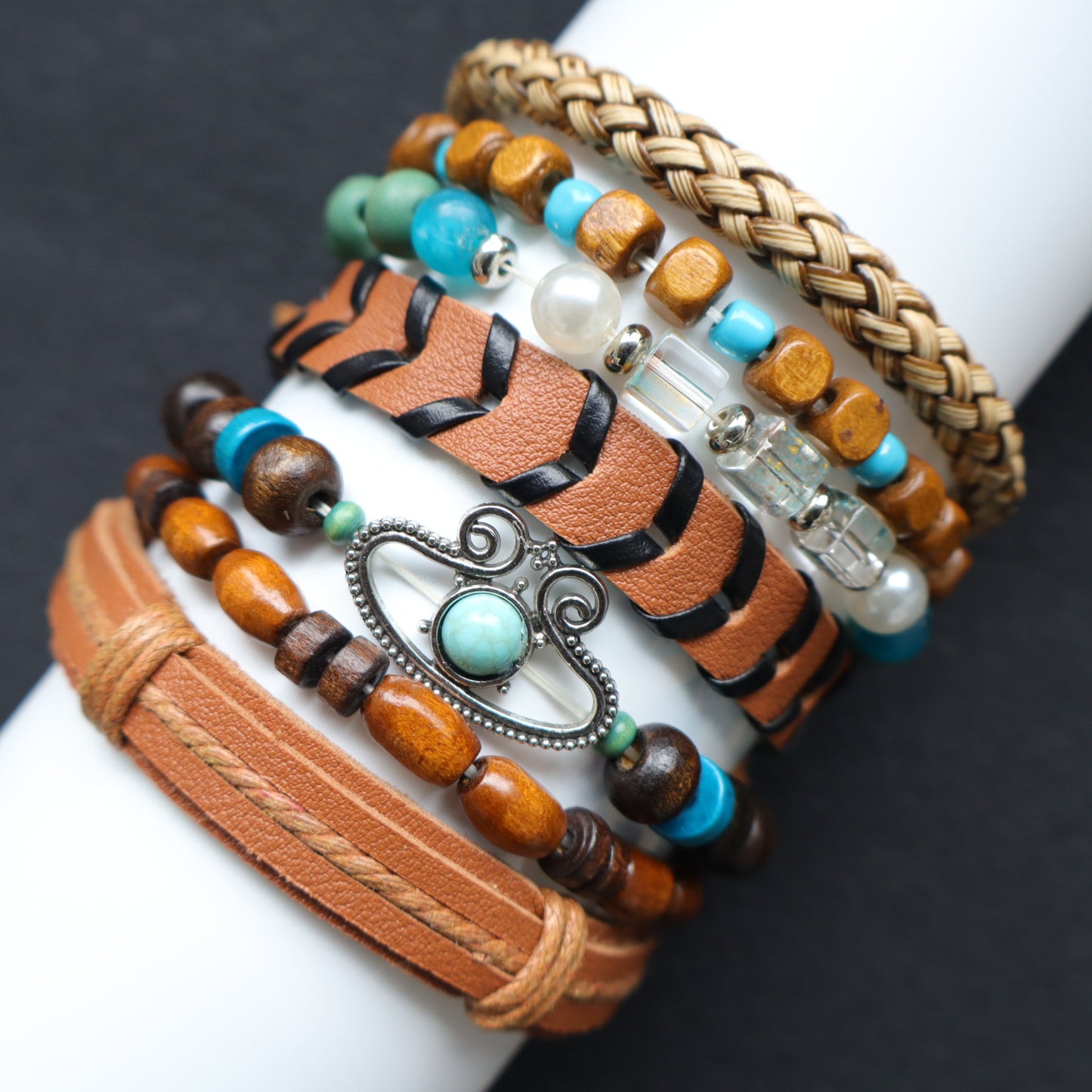 Women's Vintage Turquoise Beaded Bohemian Fashion Source Bracelets