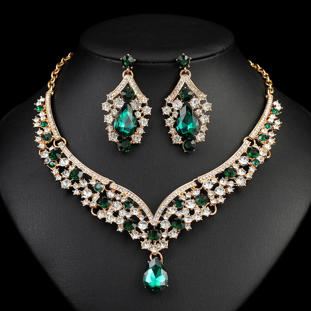 Vintage Exaggerated Luxury Crystal Banquet Formal Necklaces