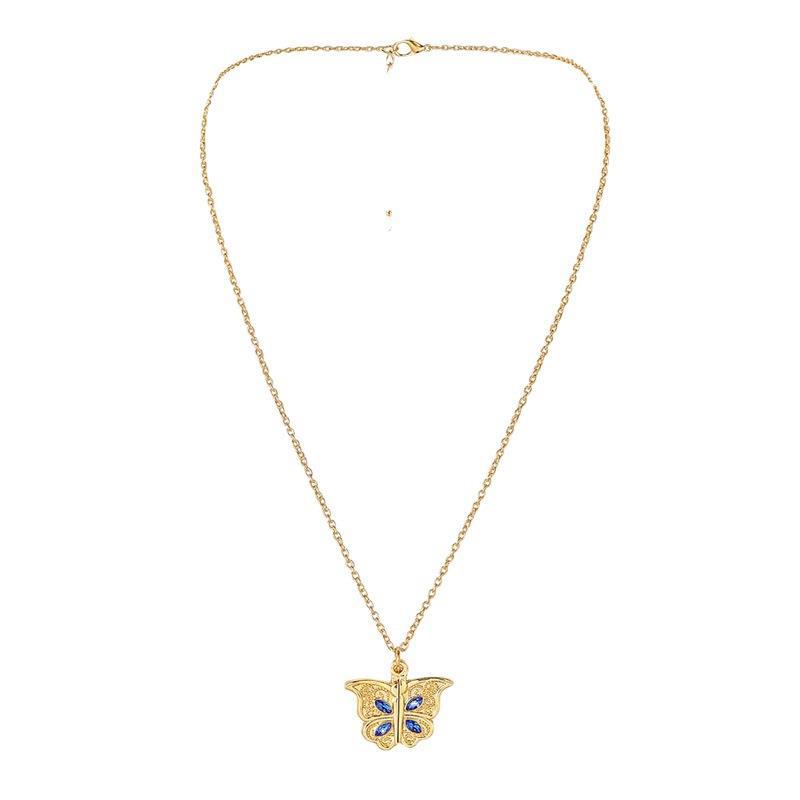 Women's Butterfly Heart Shape Album Box Necklace
