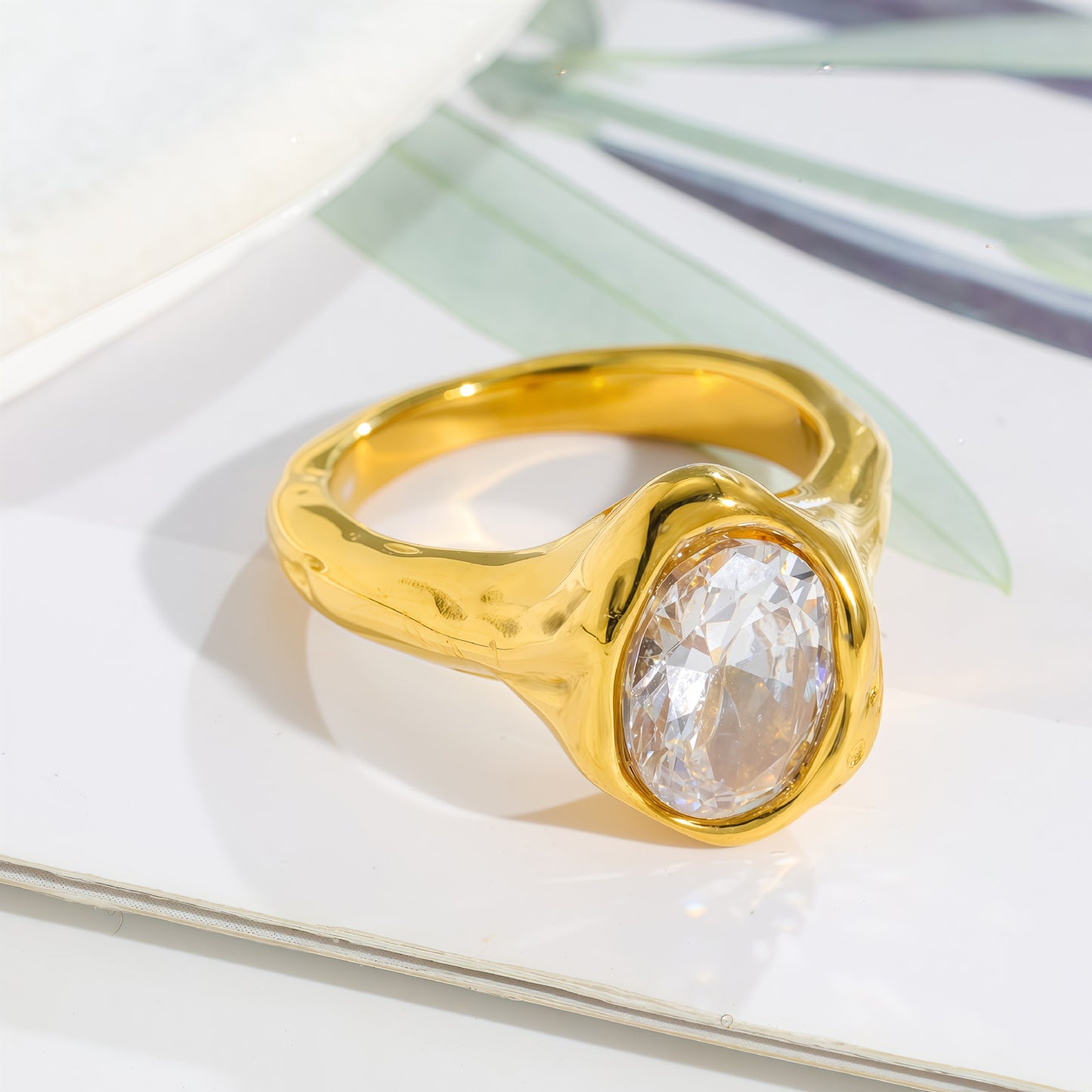 Women's Classic Style Stainless Steel Irregular Design Ring