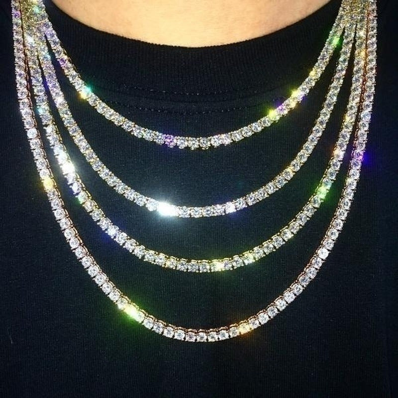 Fashion Popular Diamond Square Claw Chain Rhinestone Necklace