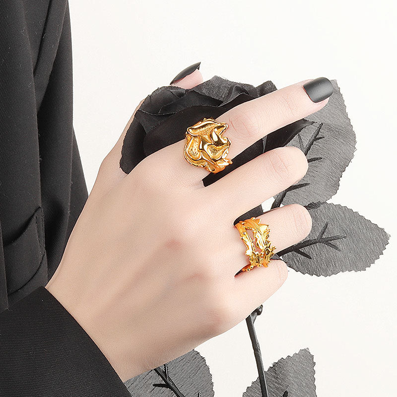 Fashionable Female Exaggerated Pleated Irregular Concave Niche Exquisite Bracelets