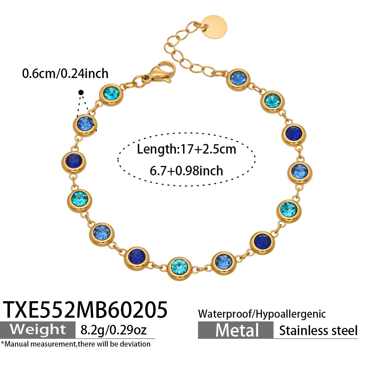 Stainless Steel Full Rhinestone Zircon Fashion Personalized Graceful Wild Light Jewelry Set