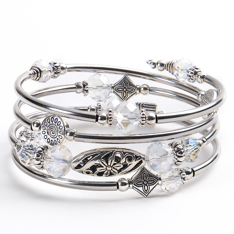 Natural Stone Cut Crystal Winding Female Bracelet
