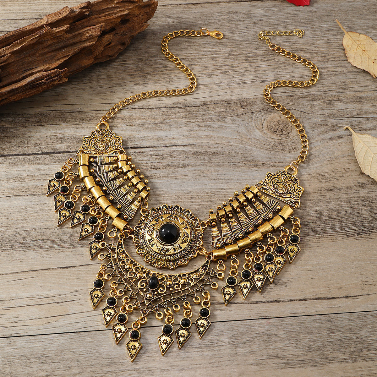 Ethnic Water Drop Tassel Sweater Chain Necklaces