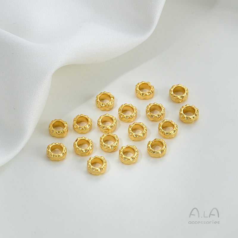 Alluvial Gold Wheel Spacer Beads Copper Jewelry Accessories