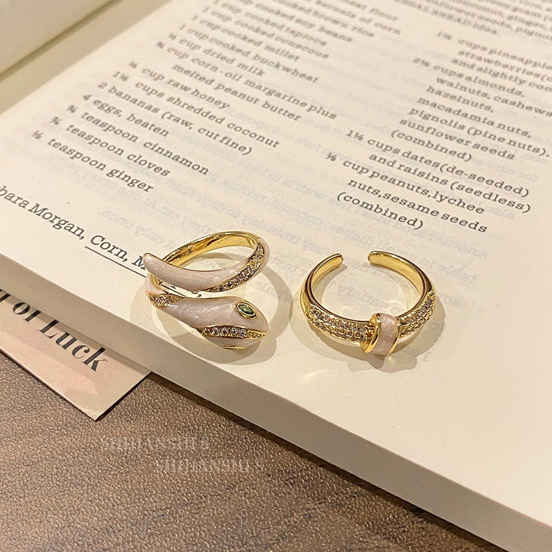 Glaze Dipping Spring Clothes Warm Rhyme White Decorative Rings