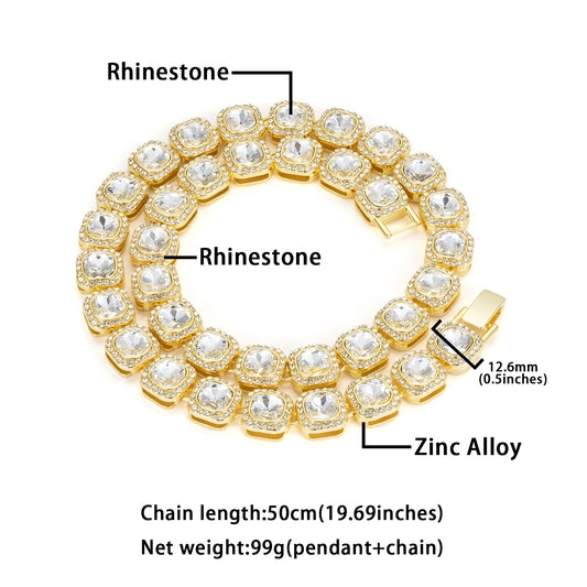 Men's Accessories Square Rock Candy Chain High Necklaces