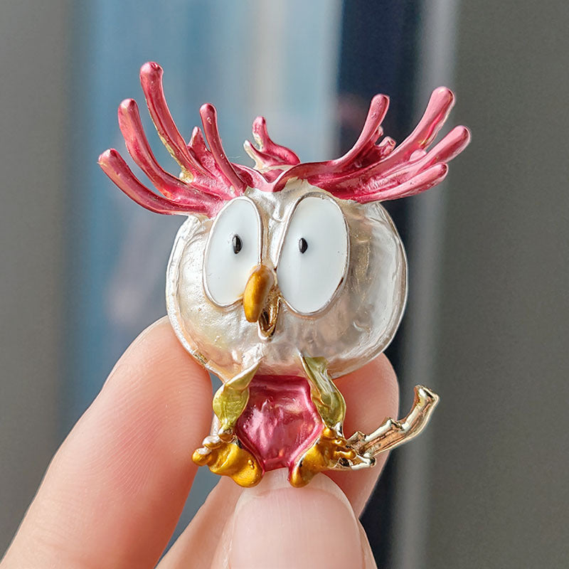 Birds Cartoon Alloy Drip Pin Overcoat Brooches
