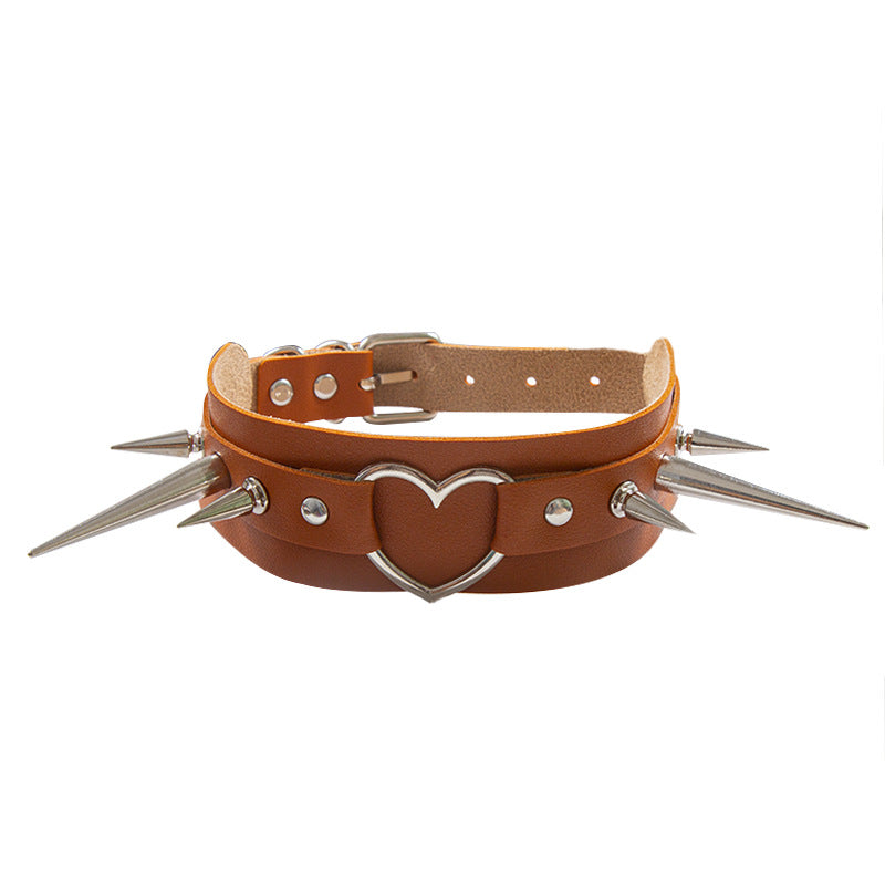 Long Peaked Short Pointed Rivet Personality Collar