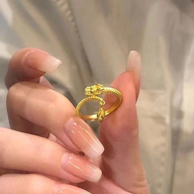 Gold-plated Zircon Geometric Open Korean Style Rings