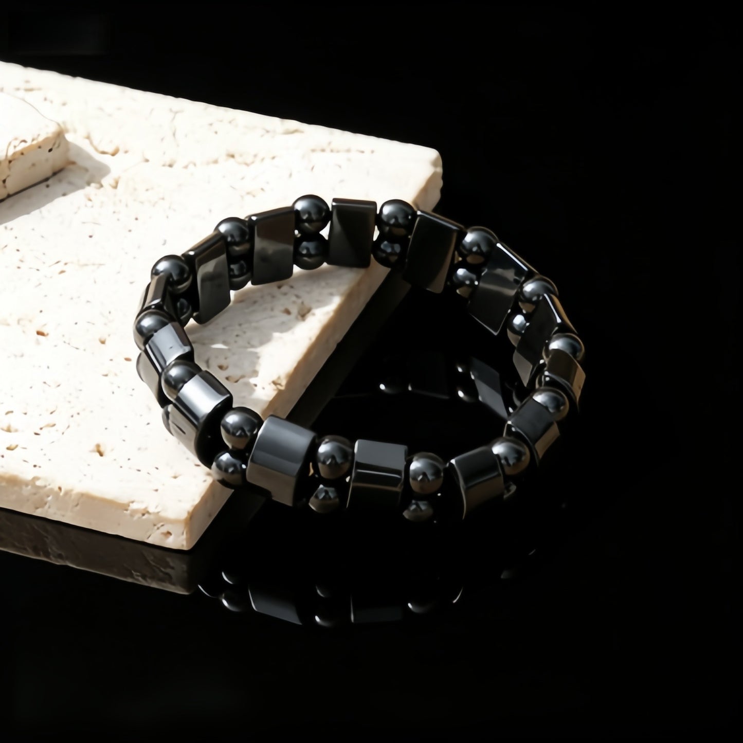 Hematite Haematite Stretch Square Beaded Incentive Gift Piece Energy Bracelet