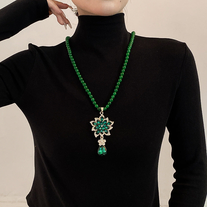 Women's Agate Sweater Chain Generous Upscale Long National Necklaces