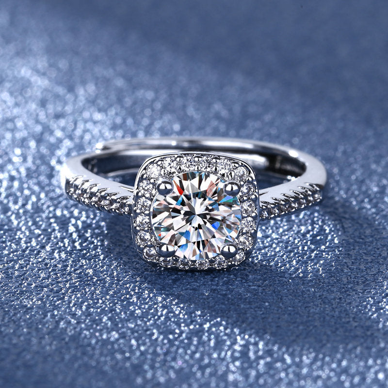 Women's Cube Karat Artificial Diamond Princess Square Rings