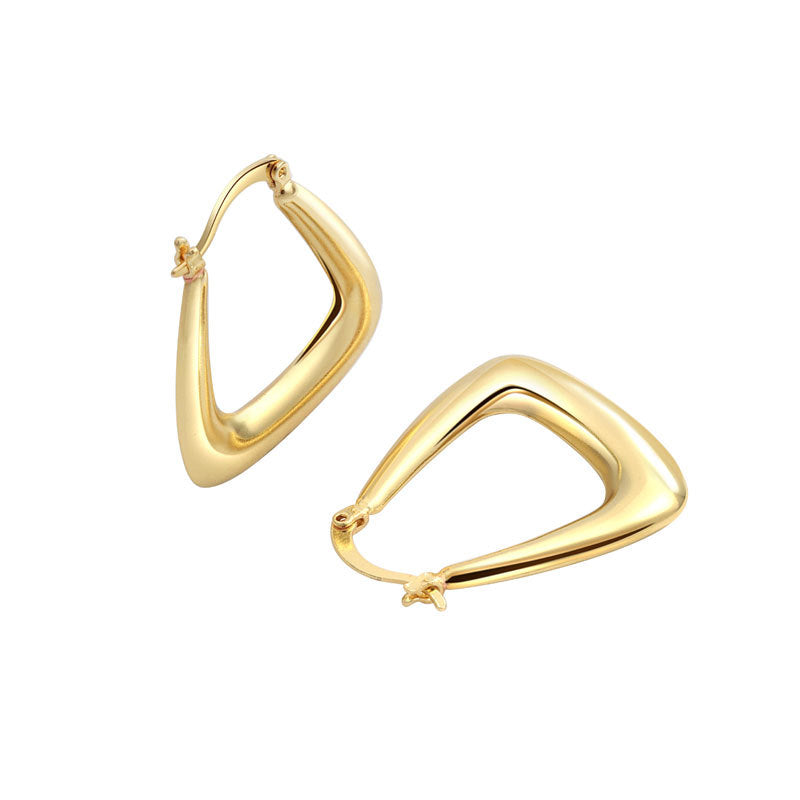 Geometric Metal Niche Design Frosty Style High Stud Earrings