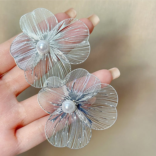 Flower Water Drop Chinese Bamboo Sweet Temperamental Minority Earrings