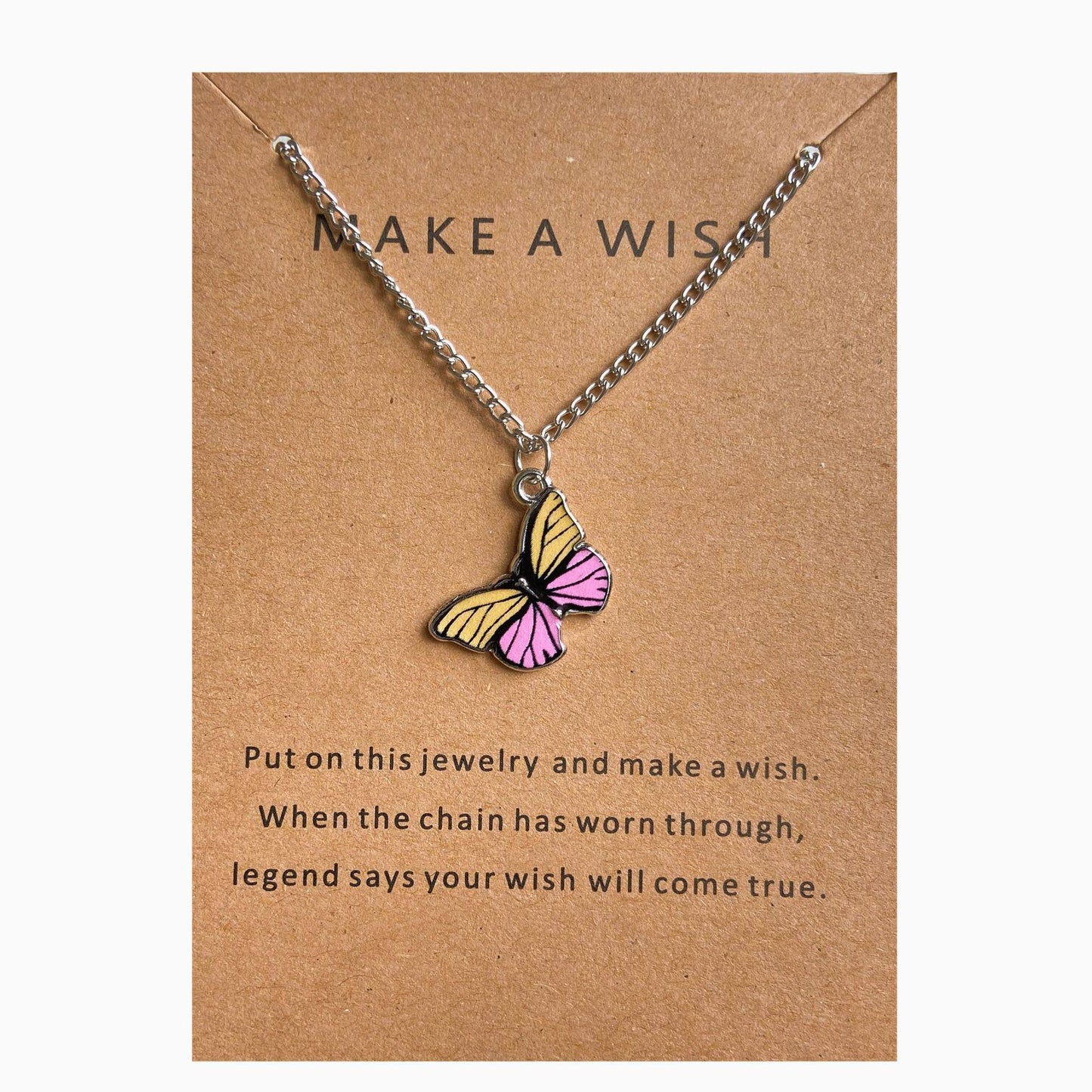 Bohemian Alloy Multicolor Butterfly Stainless Steel Necklaces